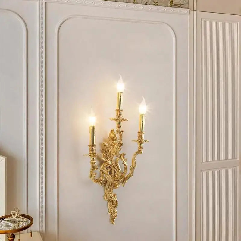 Vintage copper wall light with elegant LED illumination