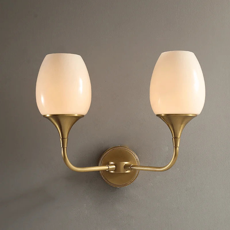 Postmodern copper wall light with minimalist Nordic LED
