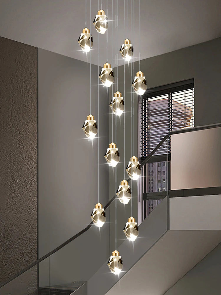Nordic crystal chandelier loft style for modern interiors