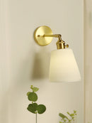 Nordic ceramic wall light with adjustable brass switch