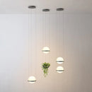 Modern glass LED pendant lamp with flower pot