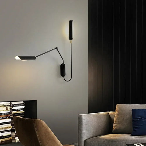 Adjustable industrial wall light with creative arm for reading - vue 7 sur 8