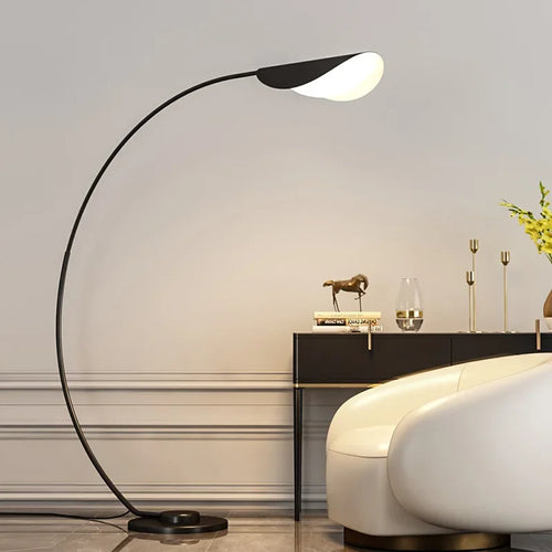Nordic black parabolic LED floor lamp for bedroom, study and living room - vue 2 sur 7