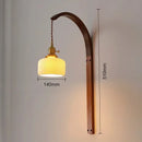 Modern walnut wood lamp with decorative LED light
