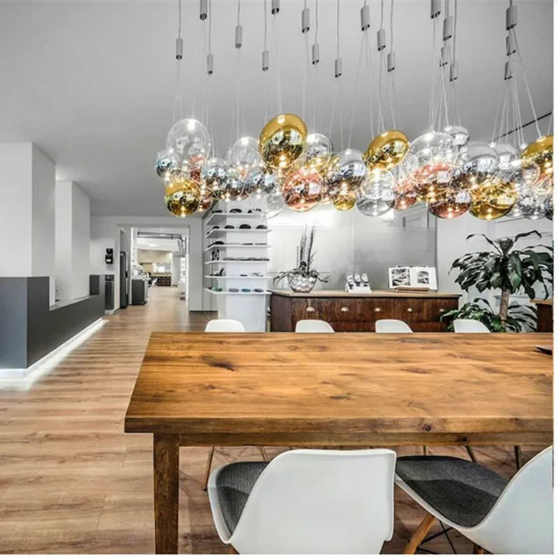 Nordic glass LED chandelier for interior decoration - vue 6 sur 12