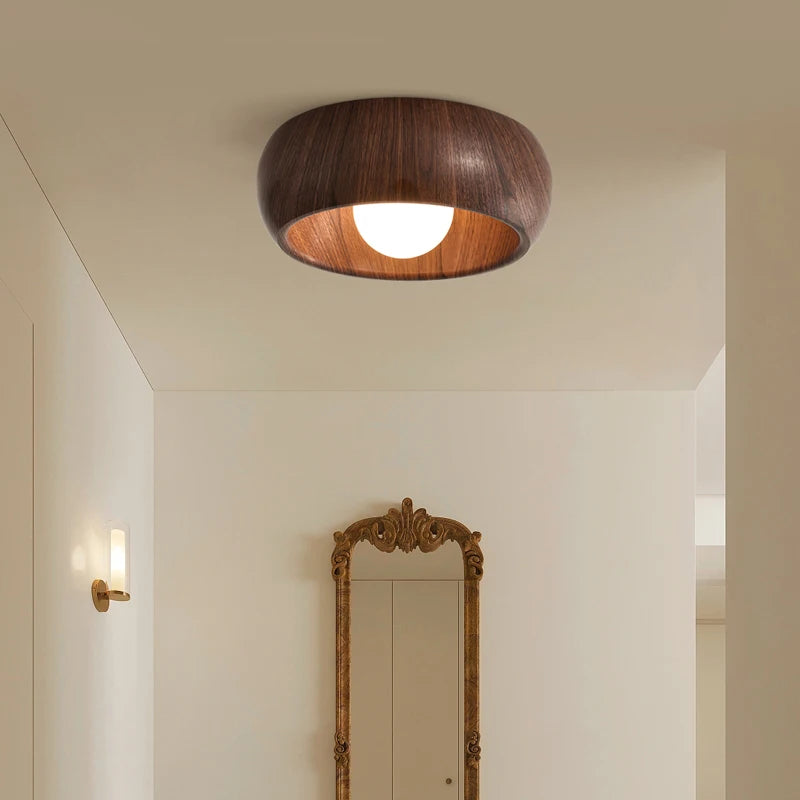 Minimalist retro wooden ceiling light for creative décor
