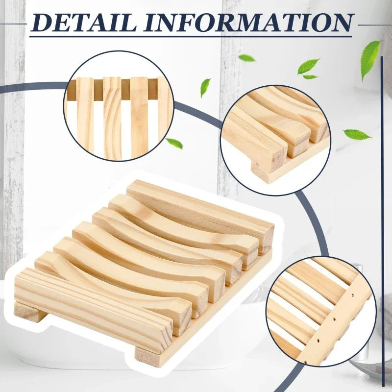 natural bamboo soap box for bathroom - vue 4 sur 11