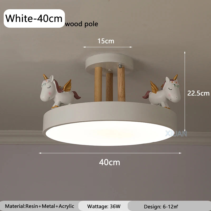 Children's horse motif chandelier for boy's and girl's bedroom