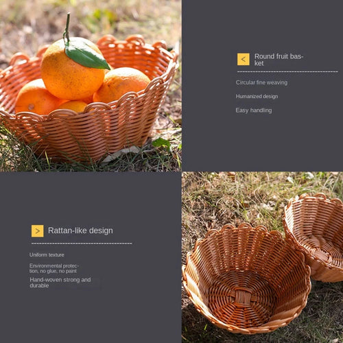 Round wicker basket for versatile storage - vue 5 sur 6