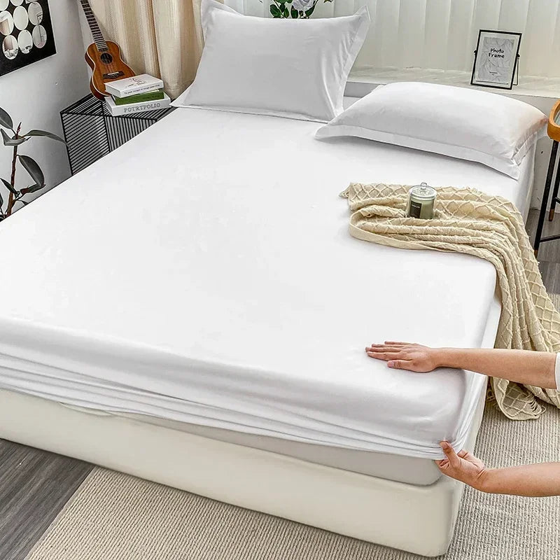 Premium Solid Color Brushed Fitted Sheet,Ultra-Soft Sateen Weave for Cozy Nights - Hypoallergenic and Easy Care Bedding - vue 3 sur 13