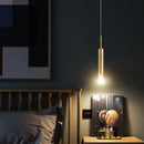 Cylindrical copper gold design LED pendant light