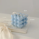 handmade decorative heart cube scented candle in soy wax