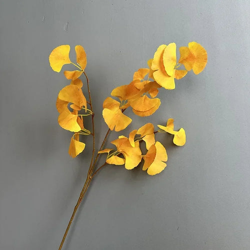 Artificial ginkgo decorative plant with three branches for outdoor use