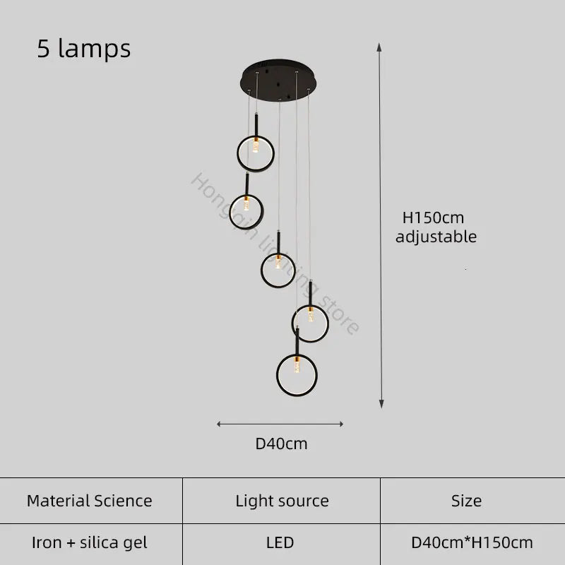 Simple modern trapezoid chandelier for interior decoration - vue 10 sur 12
