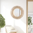 bohemian circular woven wall mirror for home decor