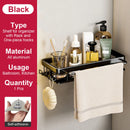 no-drill wall shelf for bathroom and kitchen storage