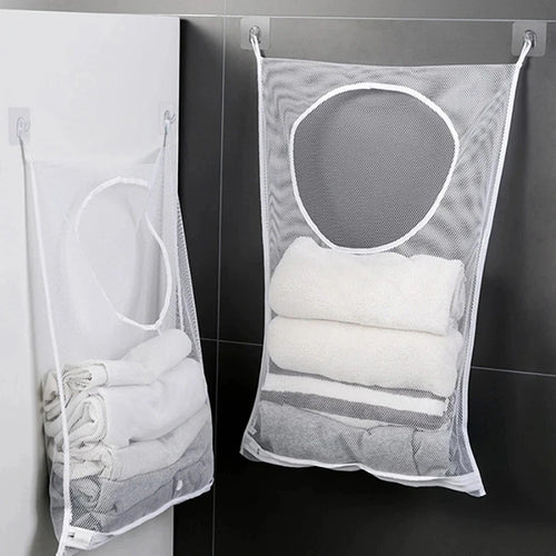 foldable laundry bag with hook for convenient storage - vue 2 sur 7