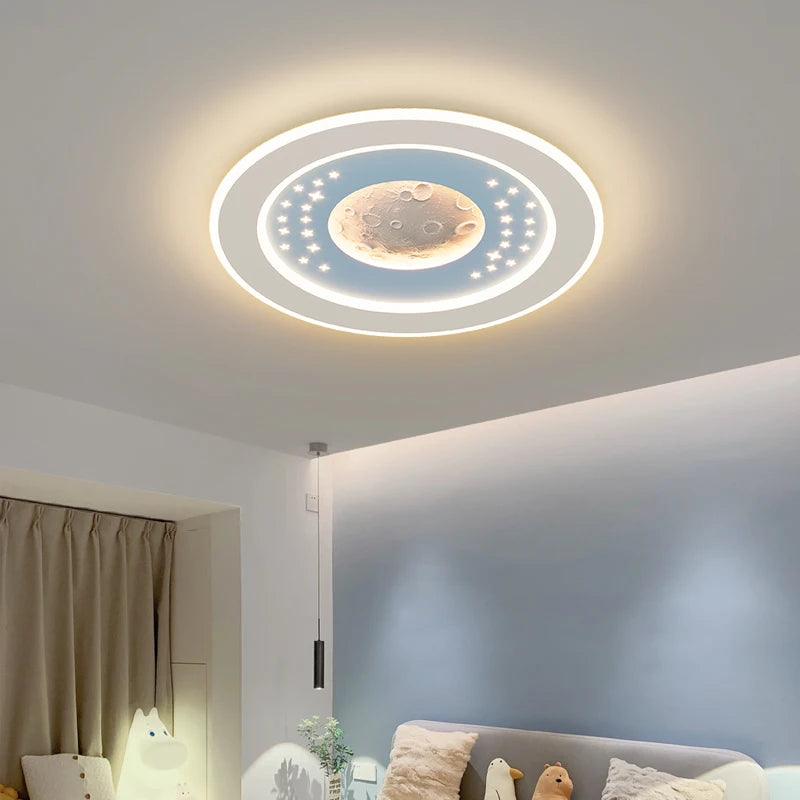 Minimalist anti-glare moon ceiling light for children - vue 5 sur 16