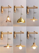 Extendable and adjustable Japanese style retro wood pendant light