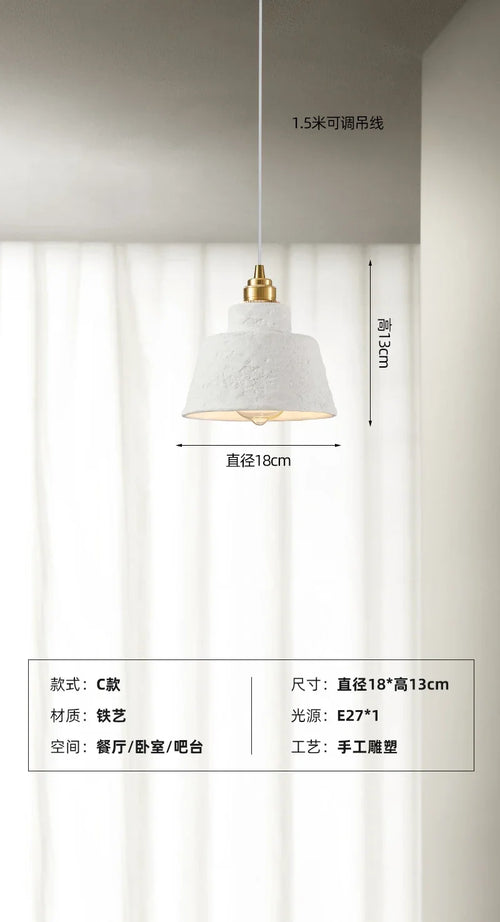 Handcrafted wabi-sabi pendant light for modern Japanese ambience - vue 9 sur 16