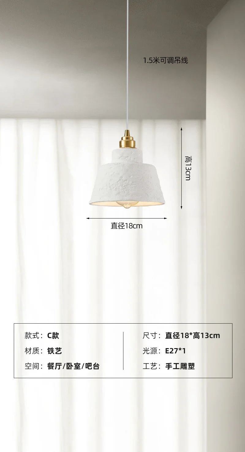 Handcrafted wabi-sabi pendant light for modern Japanese ambience - vue 8 sur 16