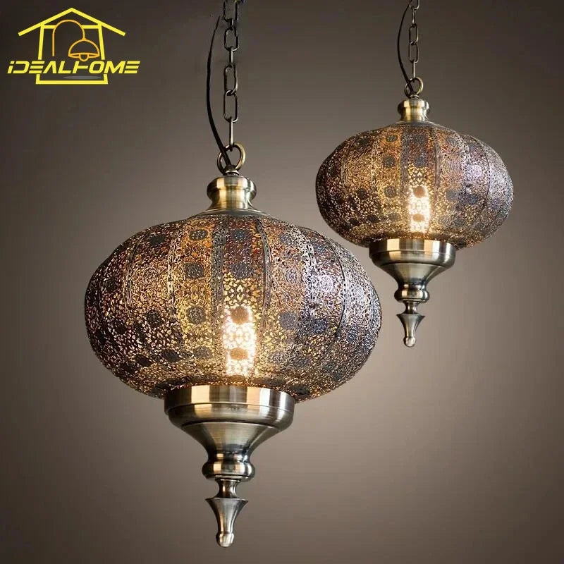 Vintage exotic birdcage pendant light