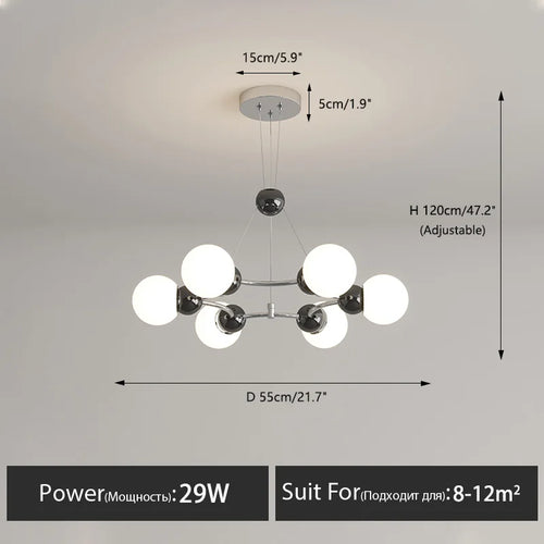 Modern decorative pendant chandelier for the home - vue 14 sur 21
