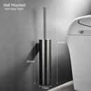 Wall-mounted stainless steel toilet brush holder for bathroom
