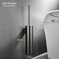 Wall-mounted stainless steel toilet brush holder for bathroom
