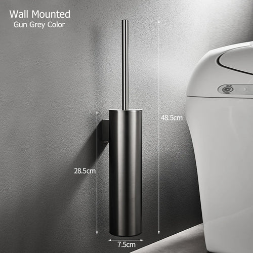 Wall-mounted stainless steel toilet brush holder for bathroom