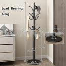 freestanding metal coat rack with 16 hooks and shelves