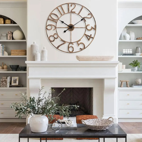 retro metal wall clock creative decoration for your interior - vue 4 sur 8