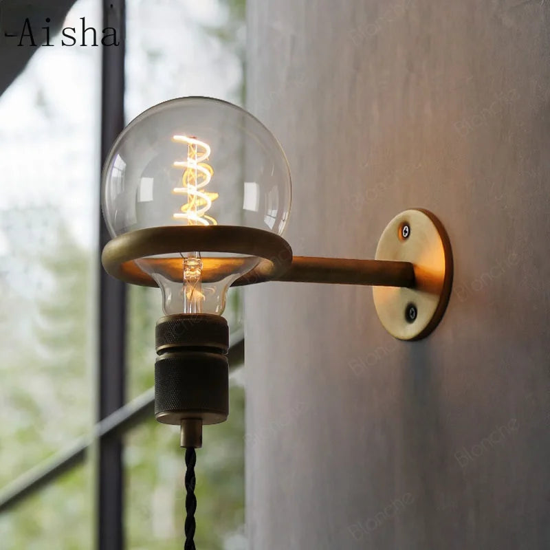 Industrial style wall light for reading and decor