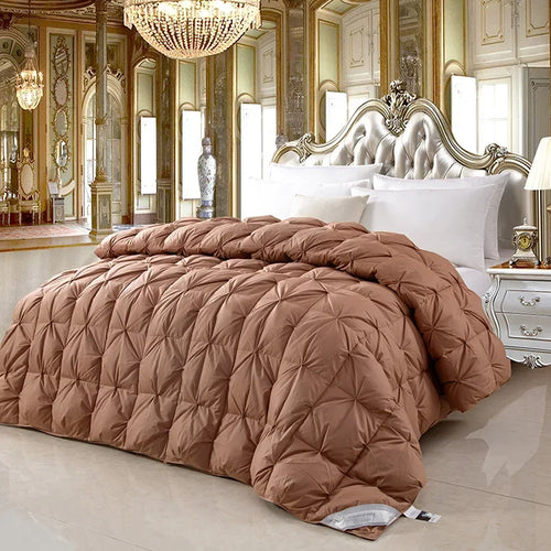 100% white goose down comforter, high-quality five-star hotel twisted flower comforter, pure cotton winter thick comforter - vue 12 sur 11