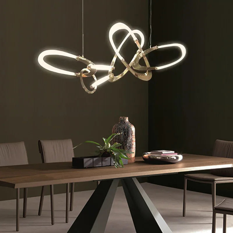 Irregular design galvanised stainless steel chandelier - vue 4 sur 12