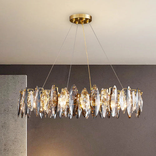Vintage art deco crystal chandelier for indoor lighting - vue 4 sur 11