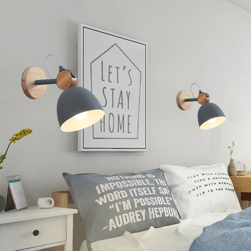 Japanese style bedside wall lamp nordic interior wall light