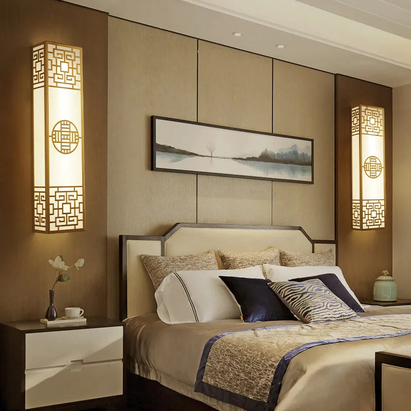 Zen strip wall light in Chinese style for hotels and projects - vue 6 sur 8