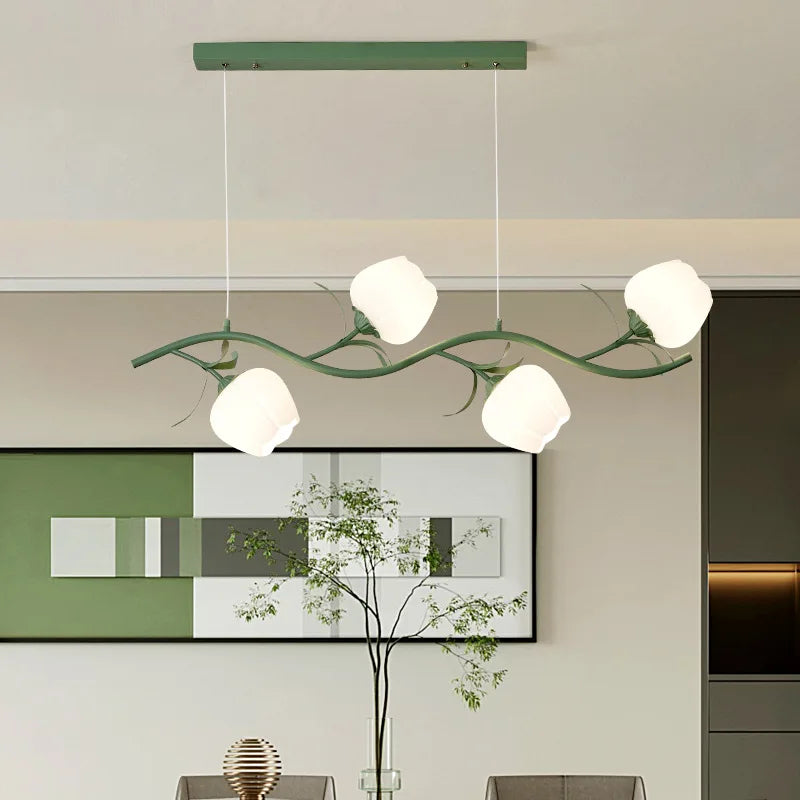 Pastoral flower pendant light for interior decoration