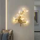 Modern ceramic LED wall light with decorative ginkgo