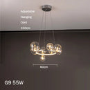 Modern glass chandelier with bubbles for elegant interiors