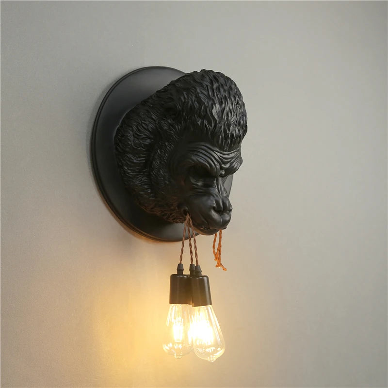 Modern gorilla resin art deco LED wall light