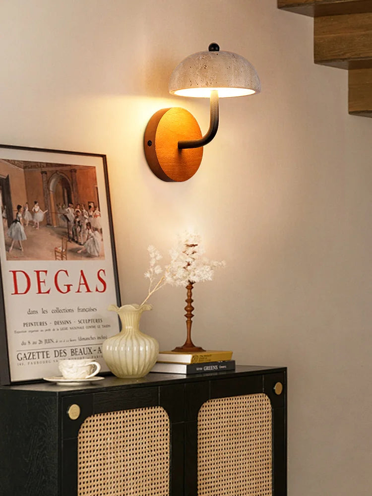 Simple natural stone bedside lamp for a warm atmosphere