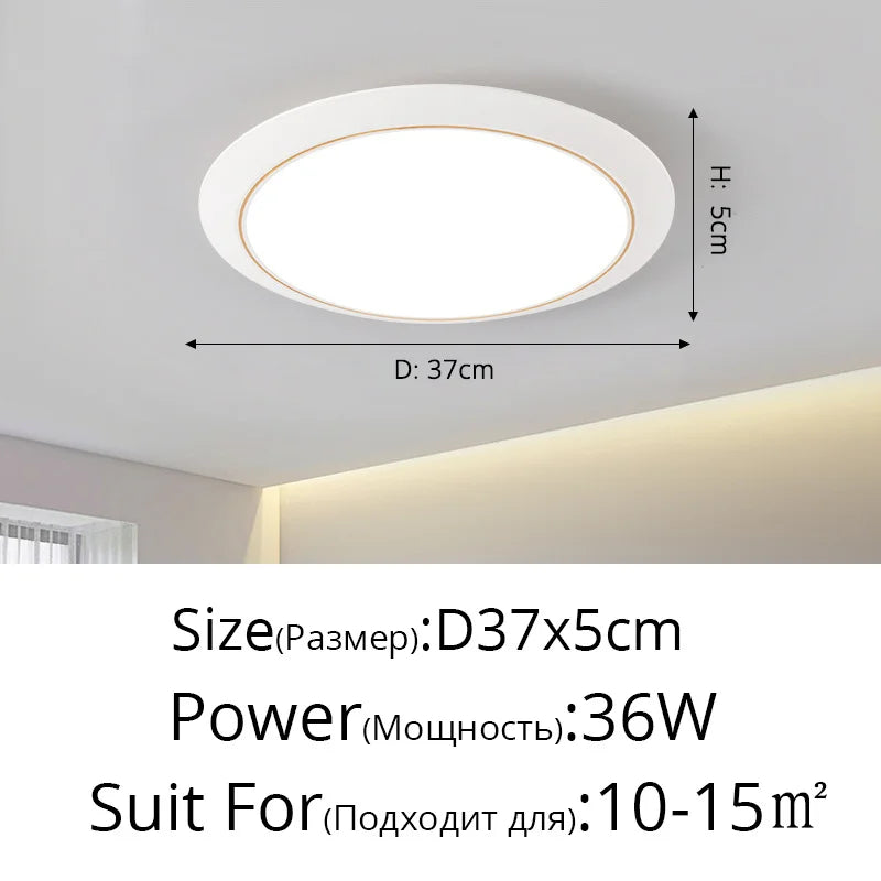 Ultra-thin modern minimalistic circular three-proof LED chandelier - vue 13 sur 22