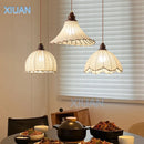 Retro wabi-sabi linen pendant light for medieval decor