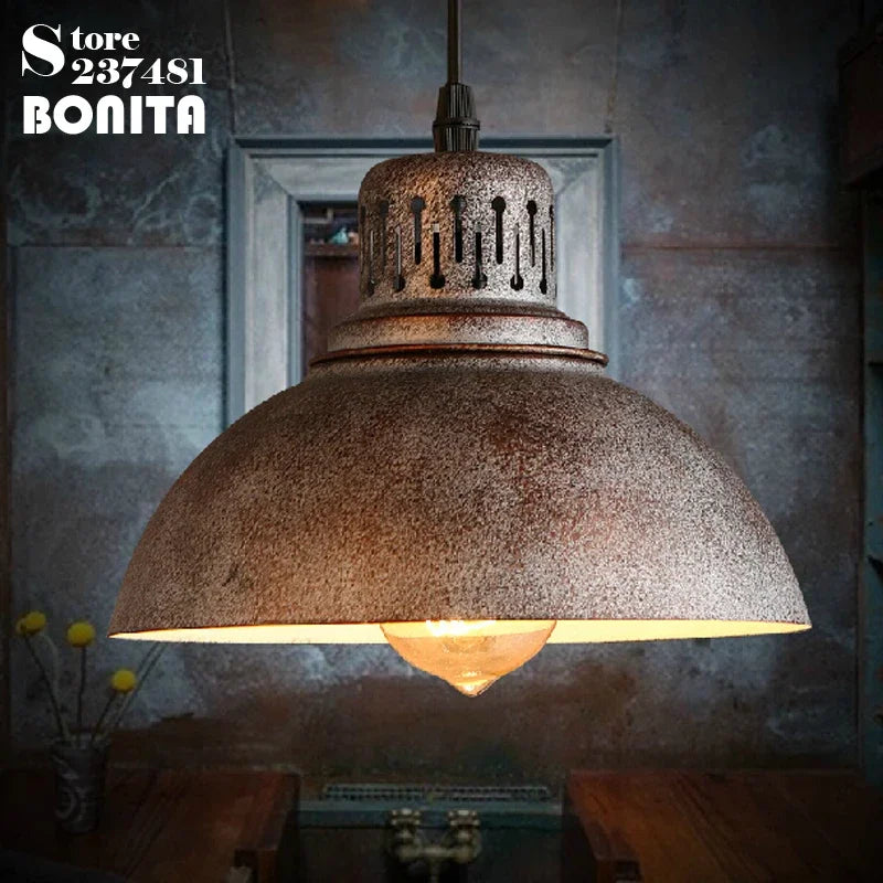 Retro vintage iron industrial pendant light