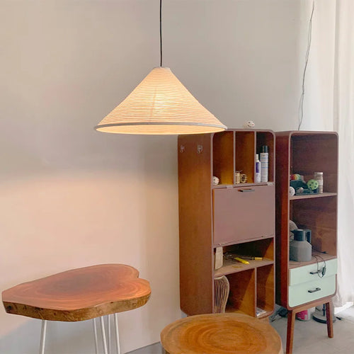 Vintage nordic japanese style paper pendant light - vue 4 sur 4