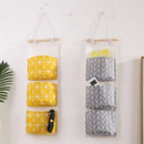 three-layer cotton and linen hanging storage bag