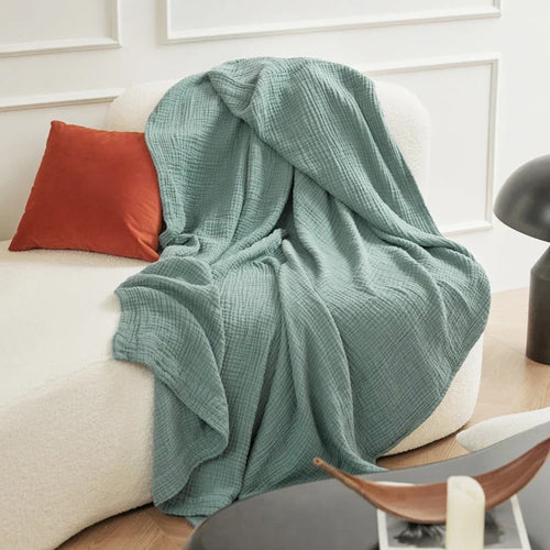 plaid mousseline coton leger style boheme salon chambre - vue 6 sur 7