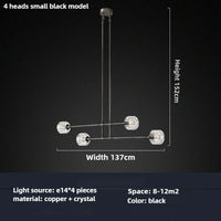 Modern American style crystal chandelier in polished copper